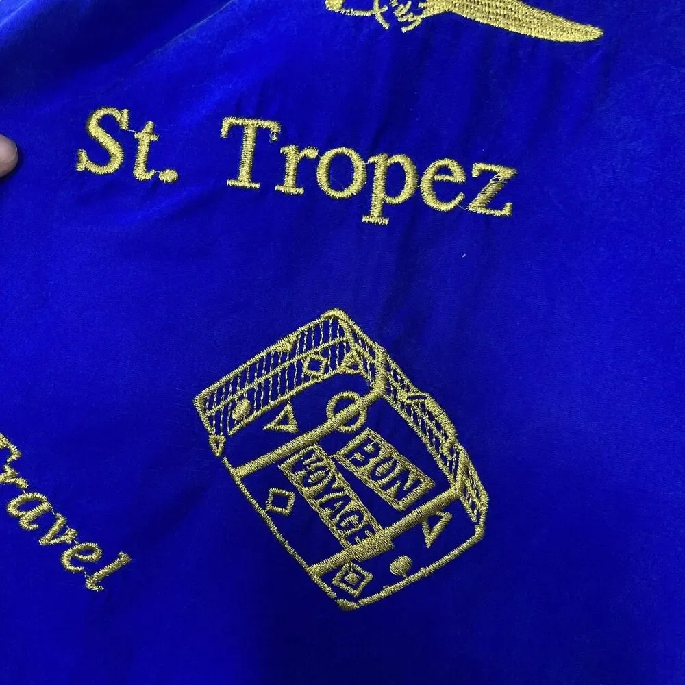 Vintage Strictly Silk Shirt Womens Medium Travel Embroidered Rome Venice St - Picture 11 of 16